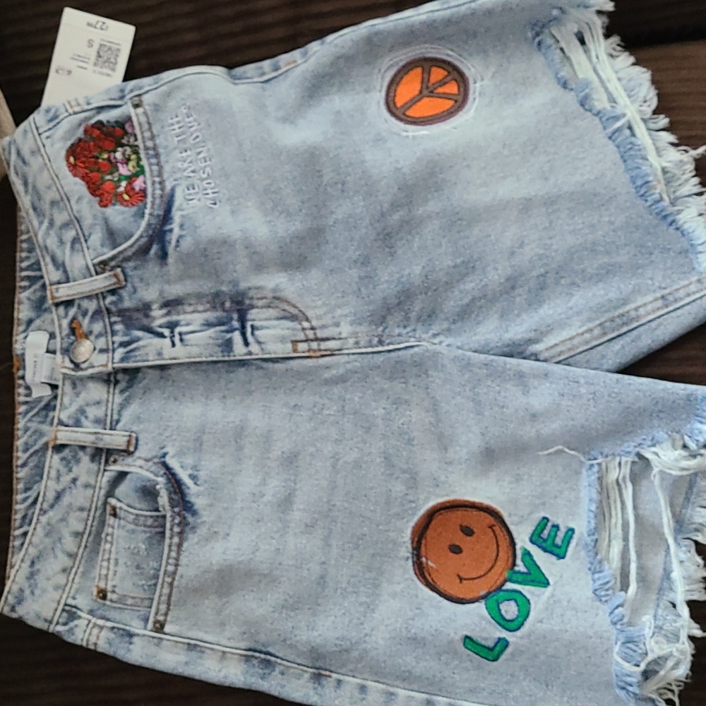 Blue Jean High Rise Bermuda Shorts